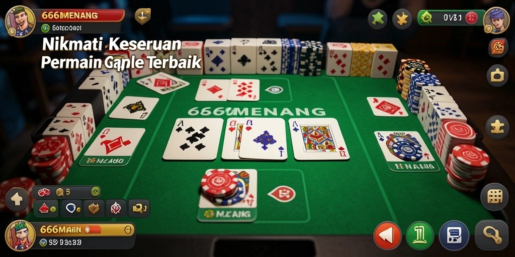 Gameplay seru Gaple di 666MENANG dengan grafis yang menarik.