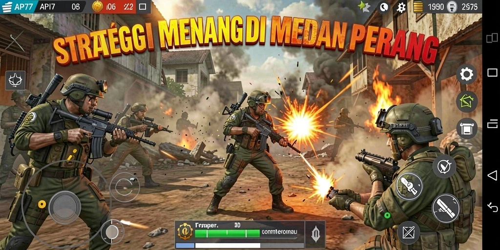 Tampilan gameplay menegangkan dari API77 dalam aksi strategi.