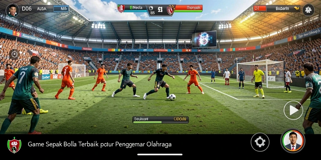 Tangkapan layar menunjukkan aksi seru dalam D06 dengan pemain dalam pertandingan sepak bola.