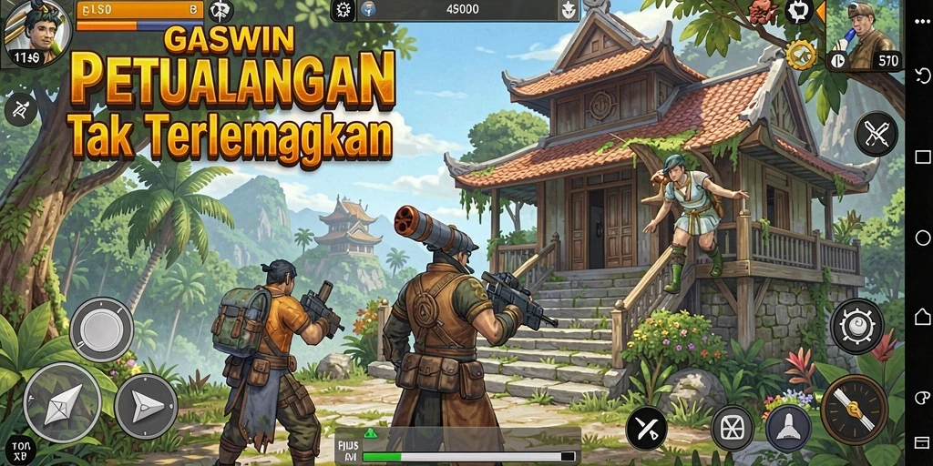 Tampilan gameplay GASWIN yang menarik dalam petualangan seru.