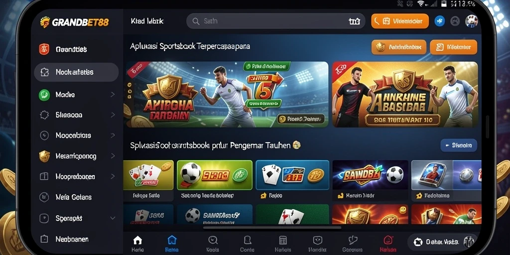 Tampilan gameplay menarik dalam aplikasi GRANDBET88 untuk taruhan sportsbook.