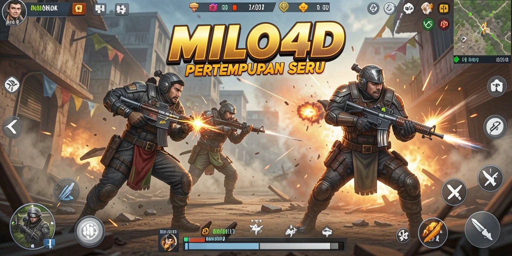 Screenshot gameplay seru MILO4D dalam pertarungan Battle Royale.