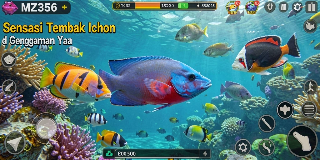 Tampilan gameplay seru dari MZ356, tembak ikan dengan grafis menawan.