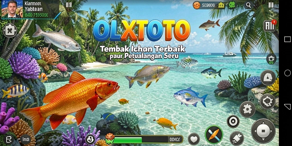 Tampilan dinamis gameplay Tembak Ikan OLXTOTO dengan aksi seru.