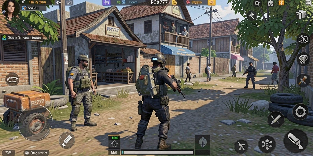 Gameplay PCX777 dengan interaksi karakter yang mendalam.
