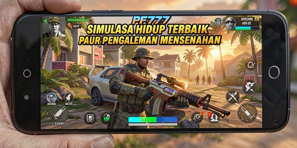 Tangkapan layar utama PF777 menampilkan gameplay simulasi yang interaktif dan menarik.