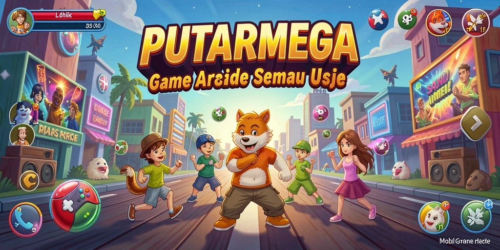 Tangkapan layar gameplay PUTARMEGA yang menampilkan aksi seru dan warna-warni.