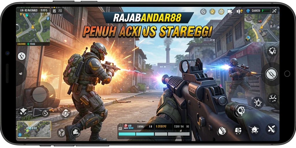 Screenshot gameplay intens dari RAJABANDAR88 yang menampilkan aksi tembak-menembak.