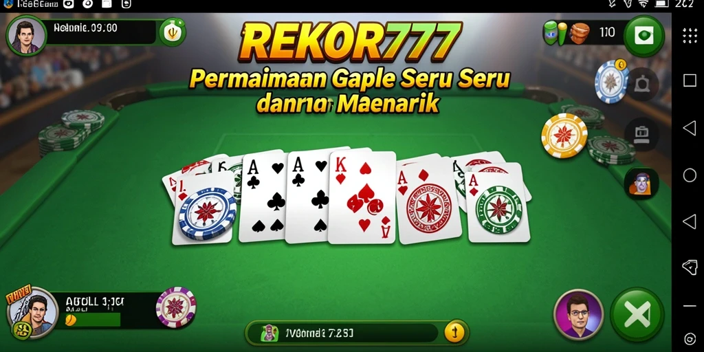 Screenshot gameplay <strong>REKOR777</strong> menampilkan suasana seru bermain Gaple.