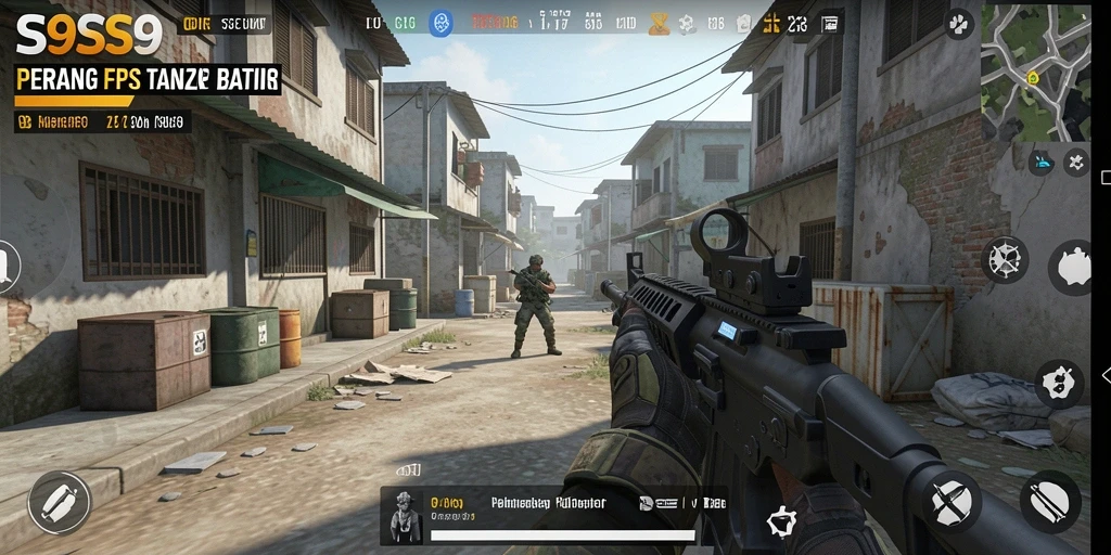 Screenshot S9S9 menampilkan aksi menembak yang mendebarkan dalam pertempuran FPS.