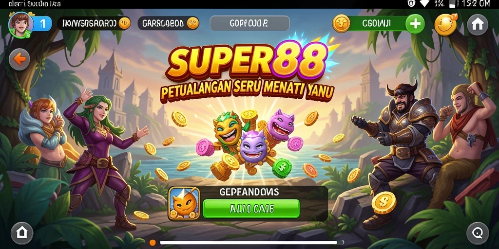 Tampilan gameplay SUPER88 yang menakjubkan dan penuh petualangan.
