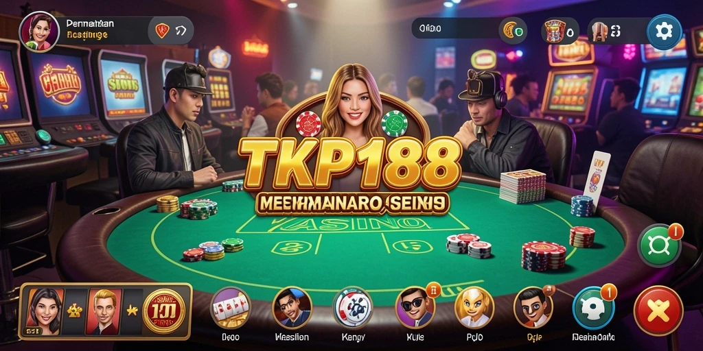 Tampilan gameplay menarik di TKP188 yang menggambarkan suasana kasino.