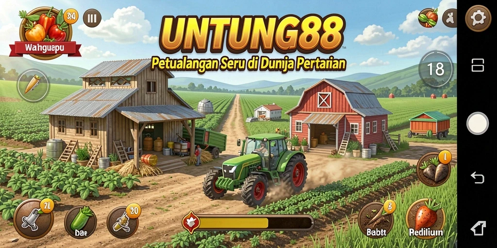 Tampilan gameplay UNTUNG88 yang menampilkan aktivitas pertanian yang seru.