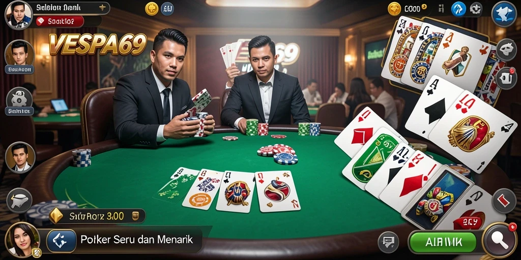 Tampilan permainan poker yang mengasyikkan di VESPA69.