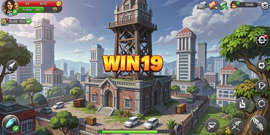 Tampilan gameplay menawan dari WIN199, menampilkan strategi Tower Defense.