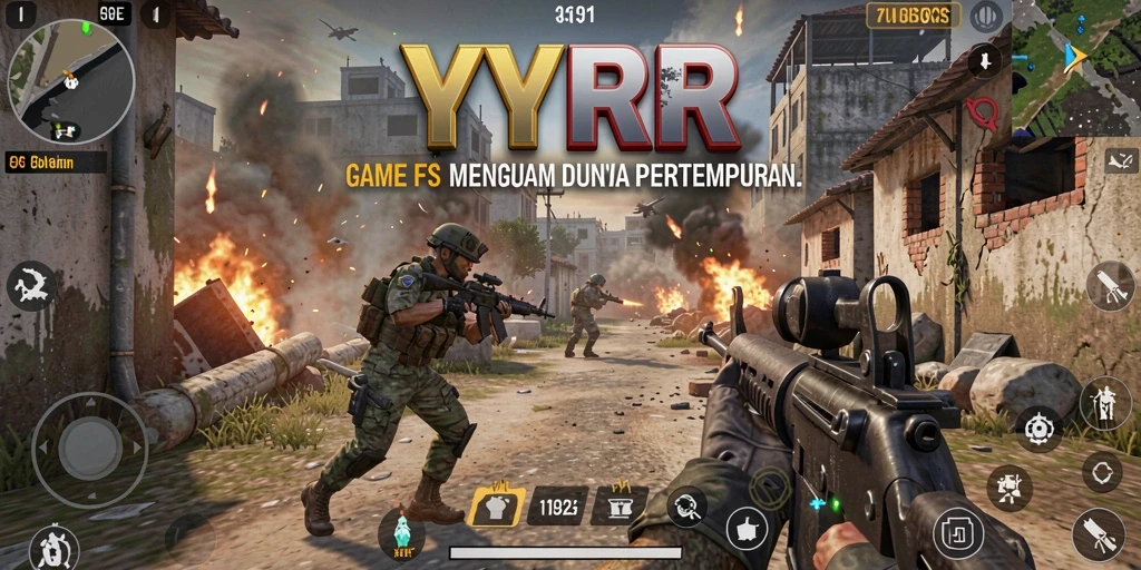 Gameplay YYRR dengan aksi tembak-menembak yang intens.