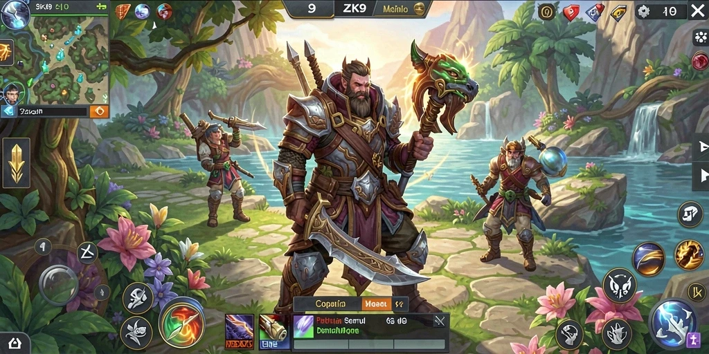 Screenshot ZK9 menampilkan aksi seru dalam pertempuran MMORPG.